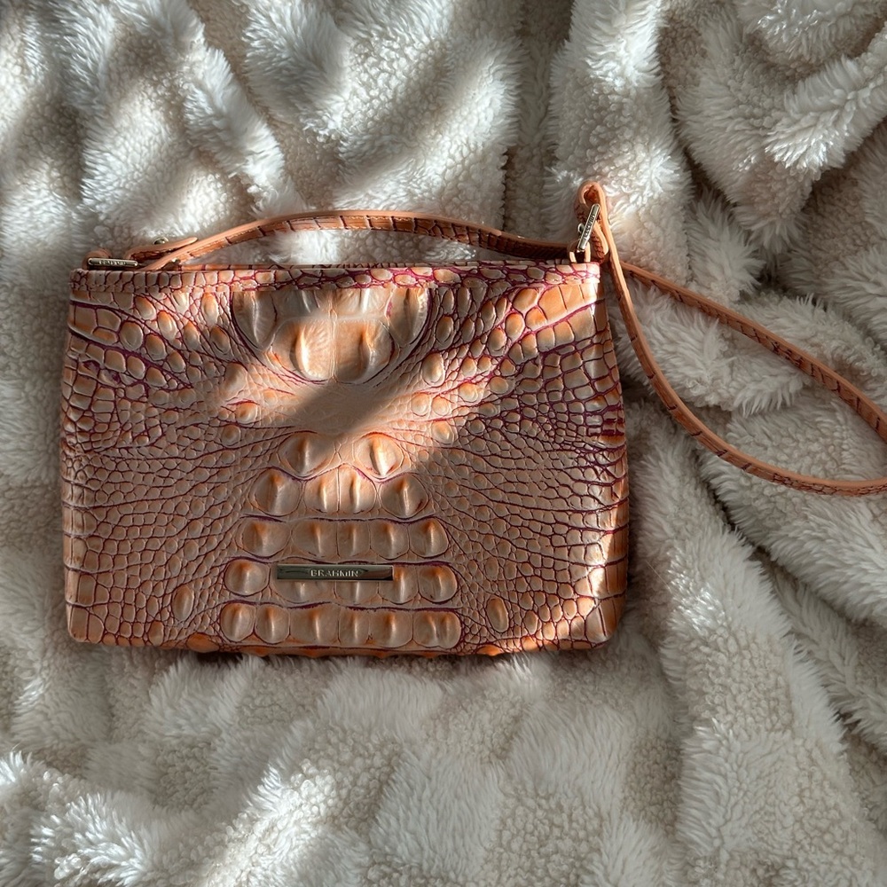 Elegant Crocodile Embossed Tan Bag